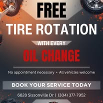 Free tire rotation with every oil change promotion