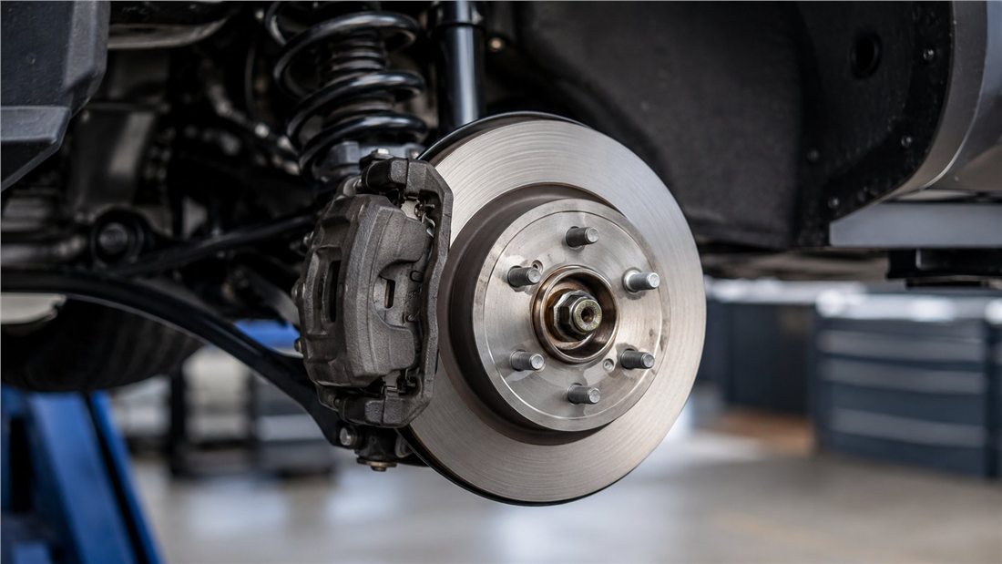 Brake rotor and caliper during automotive service